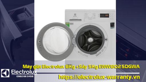 Máy giặt Electrolux 8Kg +Sấy 5Kg EWW8025DGWA