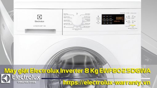 High-quality Electrolux inverter washing machine with 8kg capacity and advanced features, perfect for reliable laundry care and warranty service.
