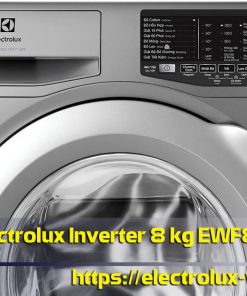 Electrolux washing machine inverter 8kg EWF8025COS, modern front-loading laundry appliance with digital display and advanced features.