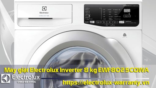 Electrolux inverter 8kg washing machine model EWF8025COWA, showcasing advanced laundry appliance features for efficient cleaning and durability.