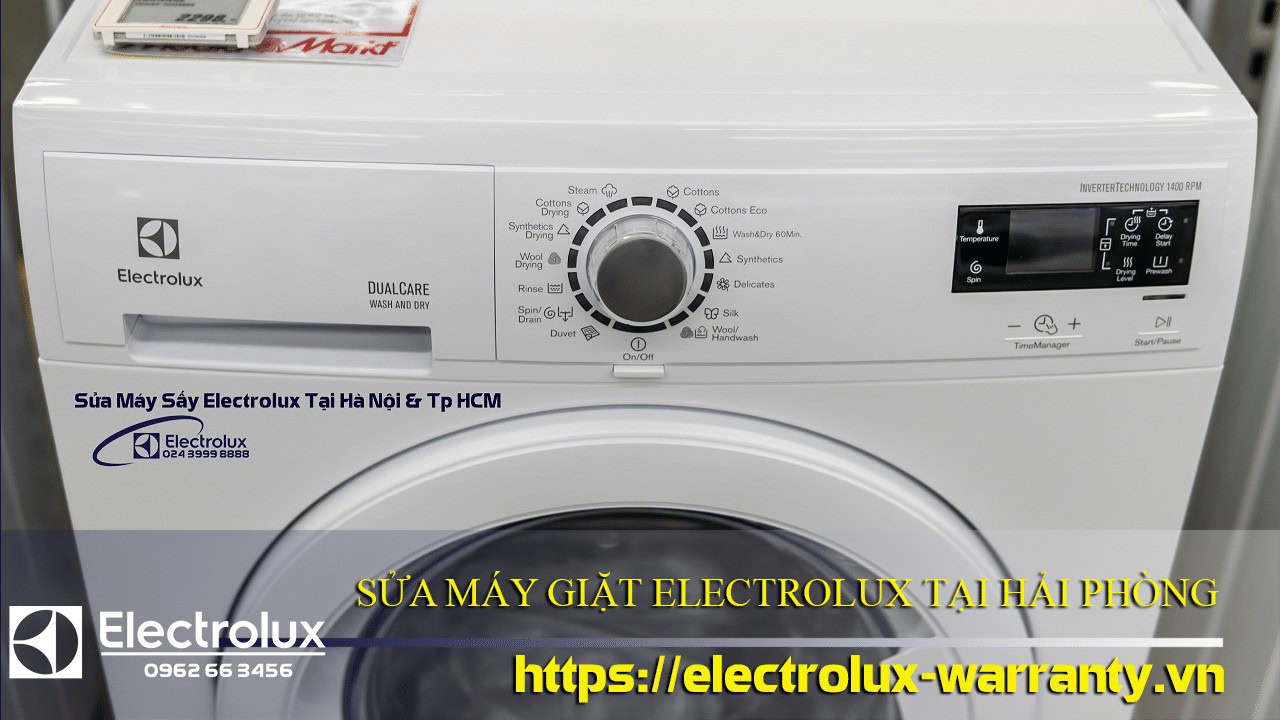 Electrolux washing machine with multiple fabric care programs and digital control panel, offering reliable warranty services in Hanoi & Ho Chi Minh City.