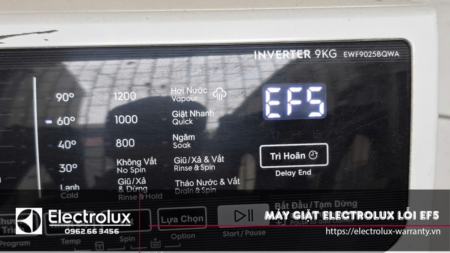 Nguyên nhân máy giặt Electrolux lỗi EF5